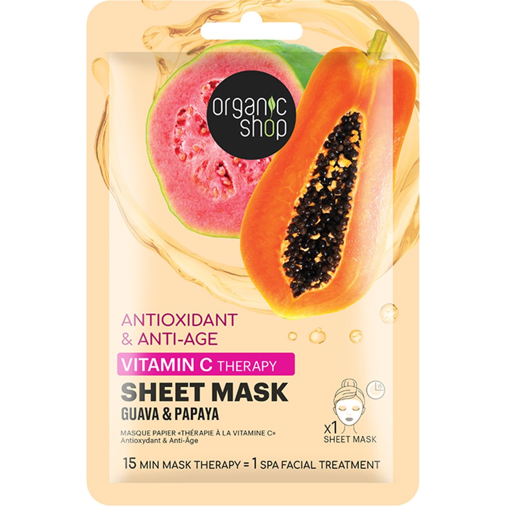 Masque en tissu anti-oxydant & anti-âge - Goyave, papaye & vitamine C - 1 unité - 03 - 27423313