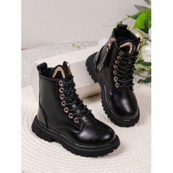 Bottes Noires À Fermeture Éclair Latérale À La Mode Pour Filles - 22775458