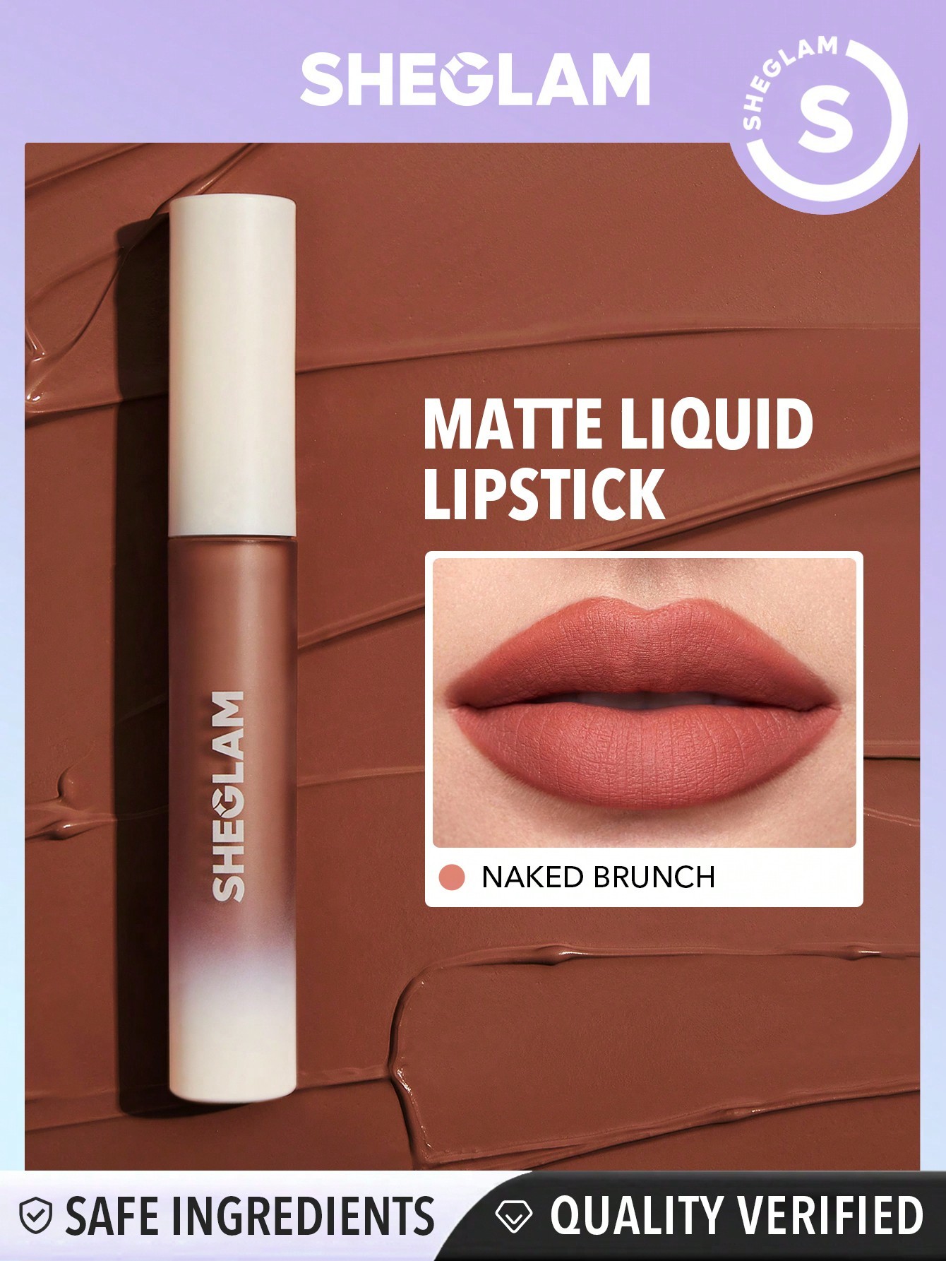 SHEGLAM Rouge À Lèvres Liquide Mat Allure - Naked Brunch Rouge À Lèvres Longue Tenue Et Hautement Pigmenté, Nourrissant À L'huile De Tournesol Et Atténuant Les Ridules Des Lèvres, Soins Et Maquillage Des Lèvres - 2369273