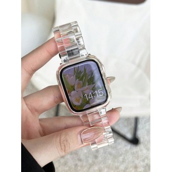 1 pièce Apple Watch Band Women mode Transparent Watch Strap Compatible with Apple Watch Band 38mm 40mm 41mm 42mm 44mm 45mm Simple Trendy Apples Watchb , bracelet de montre Apple Watch, accessoires de bracelet de montre Apple Watch, bracelet Apple Watchband, watchbands pour smartwatch - 33811368