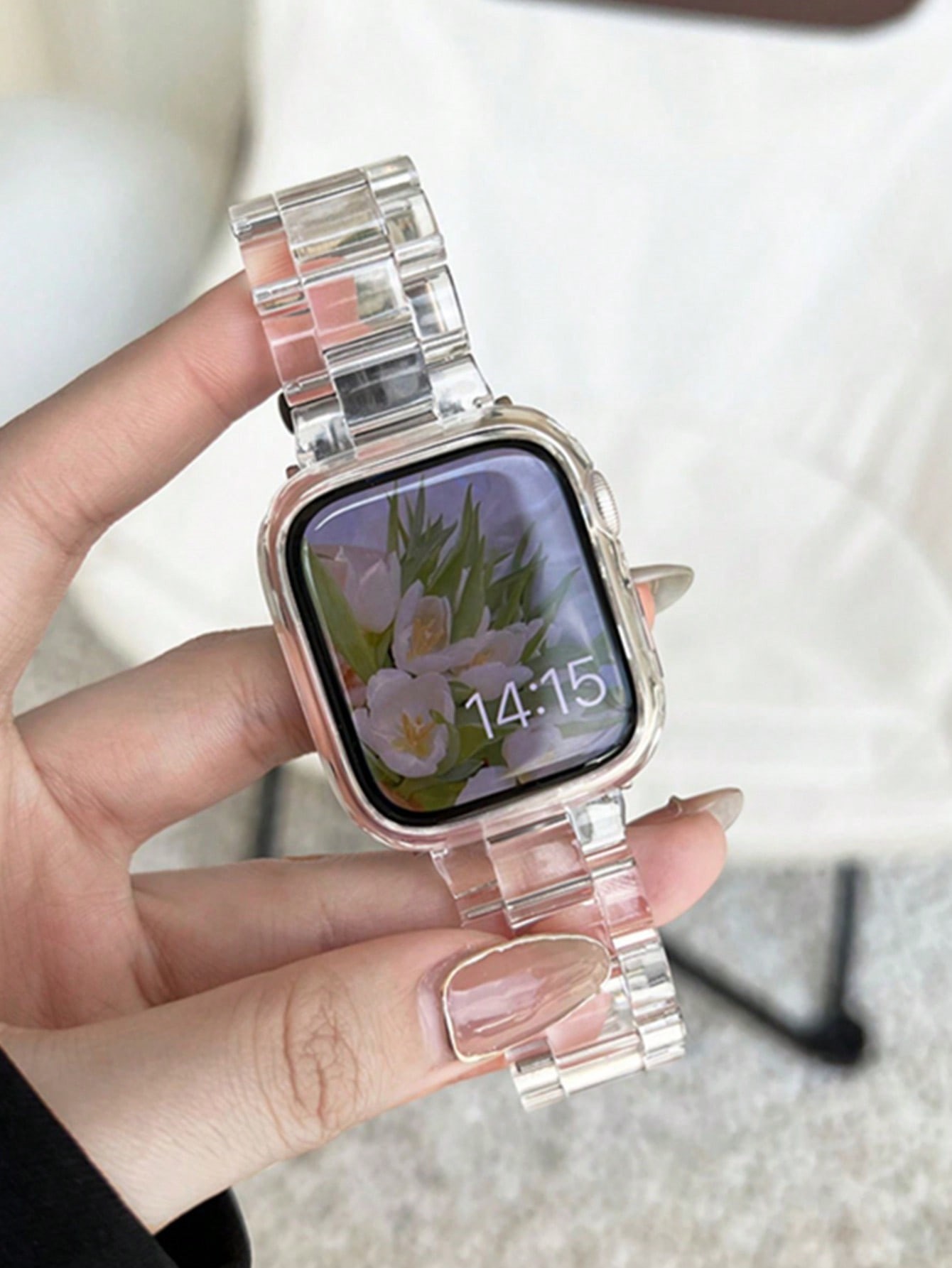 1 pièce Apple Watch Band Women mode Transparent Watch Strap Compatible with Apple Watch Band 38mm 40mm 41mm 42mm 44mm 45mm Simple Trendy Apples Watchb , bracelet de montre Apple Watch, accessoires de bracelet de montre Apple Watch, bracelet Apple Watchband, watchbands pour smartwatch - 33811368