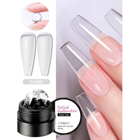 1 Pièce Gel De Construction unicolore Pour Ongles, Gel Dur D'extension D'ongles, Gel De Sculpture D'ongles Sans Colle, Gel D'extension Acrylique Pour L'art Des Ongles, Pavé De Strass Et Cristaux De Fleurs De Salon De Manucure À Domicile - 22725045