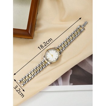 Montre-bracelet Élégante À La Mode Pour Dames En Acier Inoxydable, 1 Pièce - 23622073