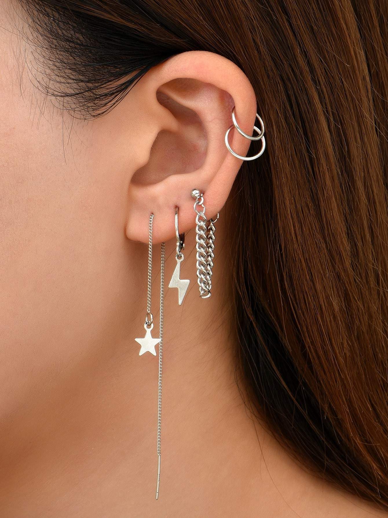 5 pièces Boucles d'oreilles à étoile - 3873916