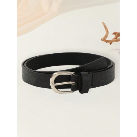 1 pièce ceinture décontractée simple avec boucle carrée en métal pour robes, jeans et pantalons de femmes, adaptée pour un port quotidien - 27470026