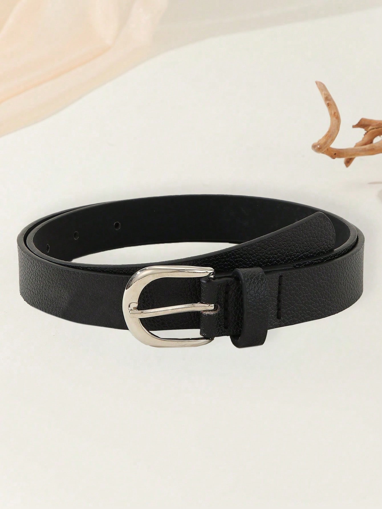 1 pièce ceinture décontractée simple avec boucle carrée en métal pour robes, jeans et pantalons de femmes, adaptée pour un port quotidien - 27470026