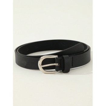 1 pièce ceinture décontractée simple avec boucle carrée en métal pour robes, jeans et pantalons de femmes, adaptée pour un port quotidien - 27470026