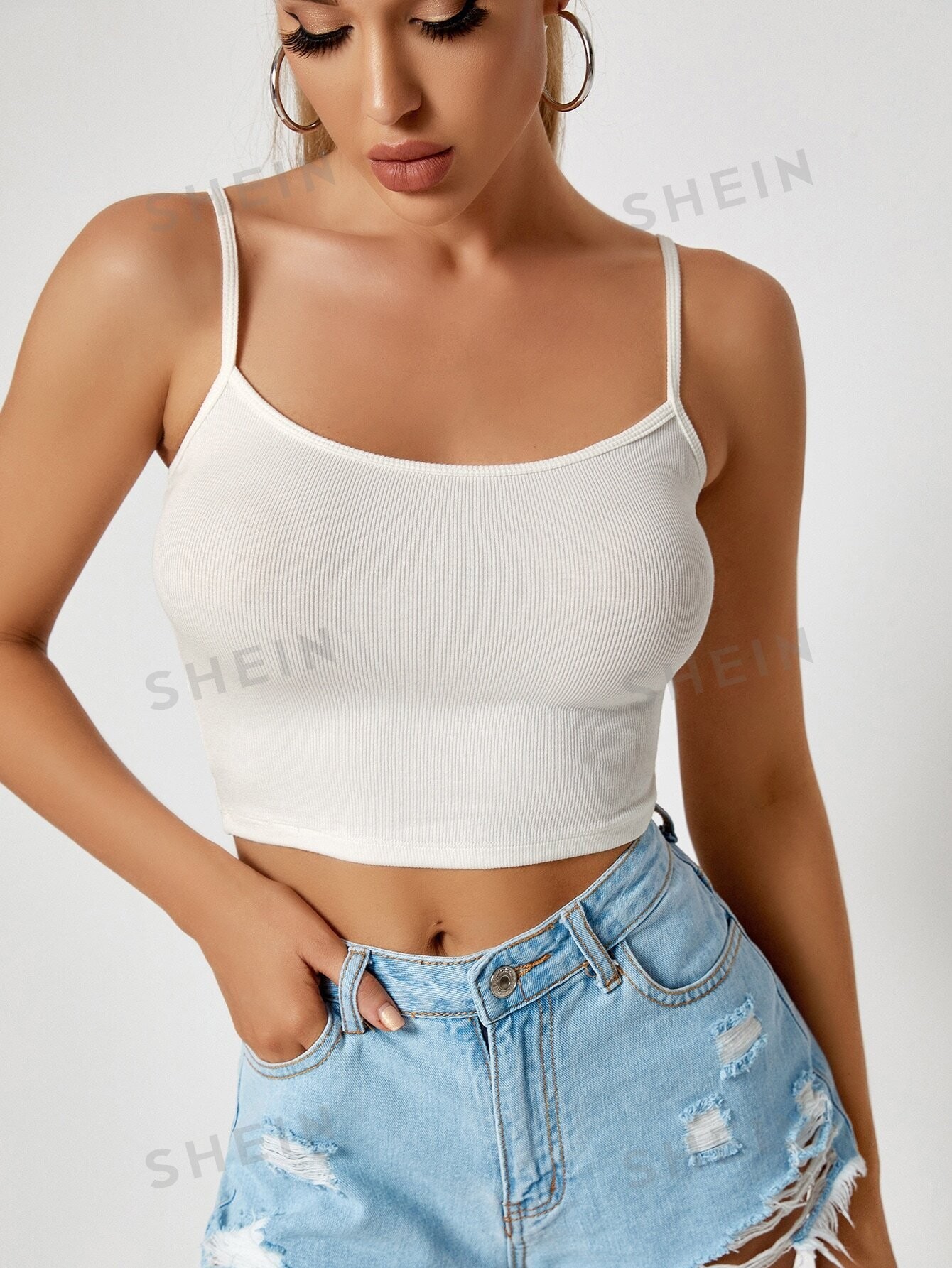 SHEIN BAE Top court unicolore - 1965464