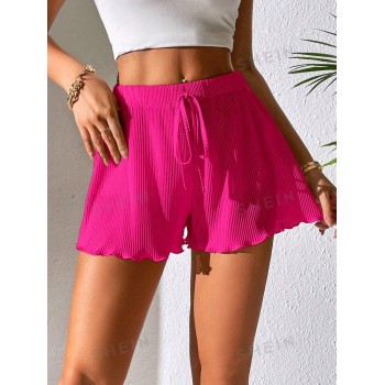 SHEIN PETITE Short à ourlet ondulé à nœud - 14496635