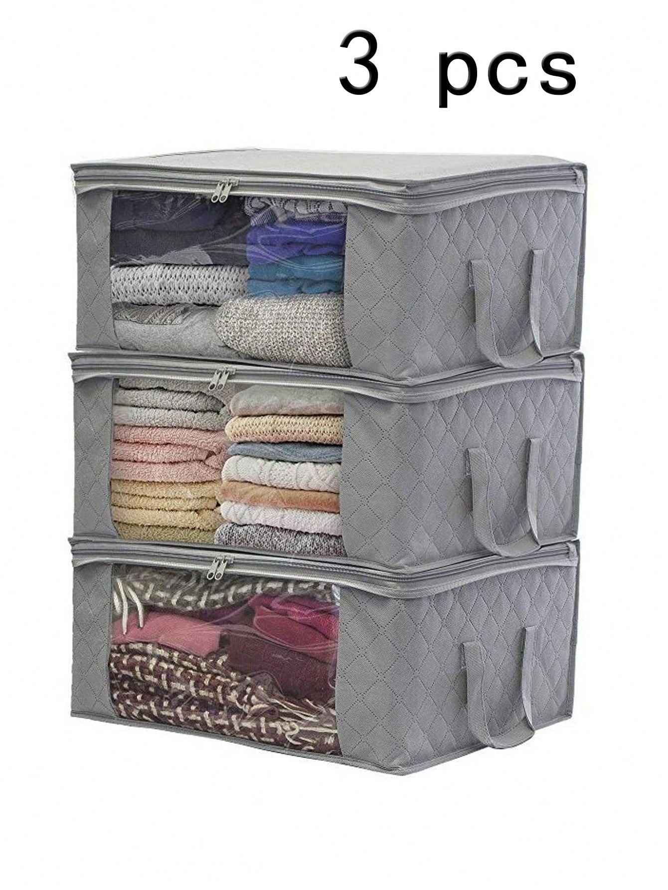 1/3 pièces Sacs de rangement pour vêtements extra épais en tissu non tissé, organisateurs de déballage anti-humidité et anti-poussière, pliables - 31484568