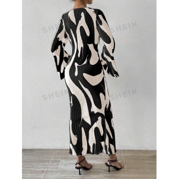 SHEIN Privé Robe À Manches Évasées Et Col Rond - 27578928