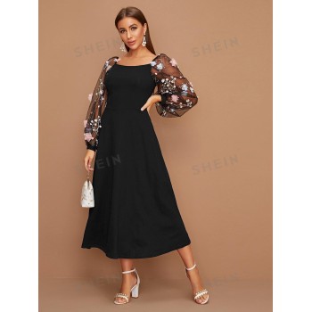 SHEIN Modely Robe avec manches bouffantes en tulle - 821159