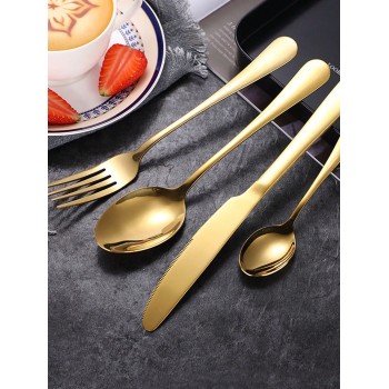 24 pièces/set Ensemble de couverts en acier inoxydable, couteau, fourchette et cuillère minimalistes argentés pour la table à manger de la cuisine et les fournitures scolaires de restaurant, rentrée des classes - 13852769