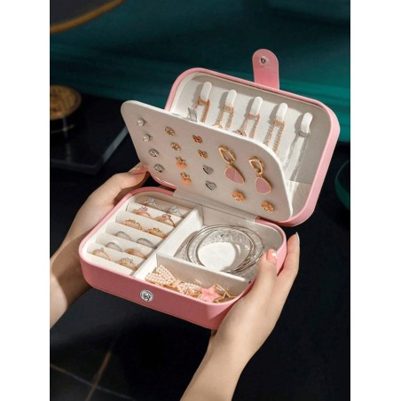 1 pièce Boîte À Bijoux Rectangulaire En Pu, Boîte De Rangement De Bijoux Mini Portable Adaptée Pour Organiser Et Stocker Des Bagues, Des Colliers, Des oux De Mode, Cadeau Pour La Saint-valentin - 27683893