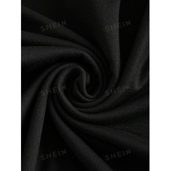 SHEIN EZwear Tee-shirt Noir À Encolure Montante Froncée - 22762659