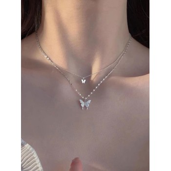 1 pièce Collier Joli En Alliage Petit À Pendentif Papillon Pour Pour Femme Port Quotidien - 17809371