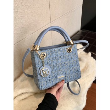 Sac À Main Pour Femme De Grande Capacité, Sac À Bandoulière Bleu Avec Des Détails Délicats, Convient Pour Un Cadeau - 27318364