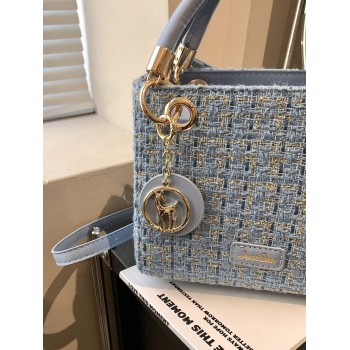 Sac À Main Pour Femme De Grande Capacité, Sac À Bandoulière Bleu Avec Des Détails Délicats, Convient Pour Un Cadeau - 27318364