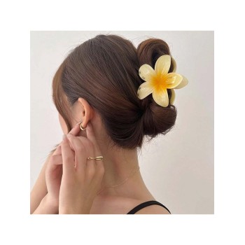 3 pièces Pinces à griffe Plumeria avec griffes à cheveux, accessoires de cheveux de fleur - 35847123