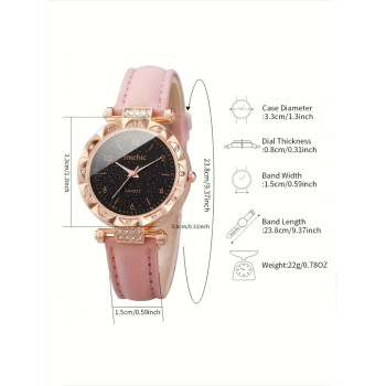 5 Pièces / Ensemble Montre Pour Filles Quartz Rhinestone Imitation & Ensemble De Bijoux Papillon, Cadeau Pour Enfants - 27784995