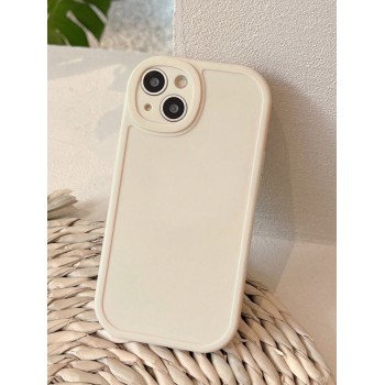 1 pièce Étui de téléphone en TPU souple à trou de précision noir/blanc laiteux/rose avec motif de grands yeux compatible avec iPhone - 16569936