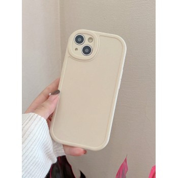 1 pièce Étui de téléphone en TPU souple à trou de précision noir/blanc laiteux/rose avec motif de grands yeux compatible avec iPhone - 16569936