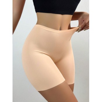 Culotte haute pour femme sans couture et unie, culotte de sécurité pour femme avec abdomen anti-vidage et soulèvement des fesses - 33850310