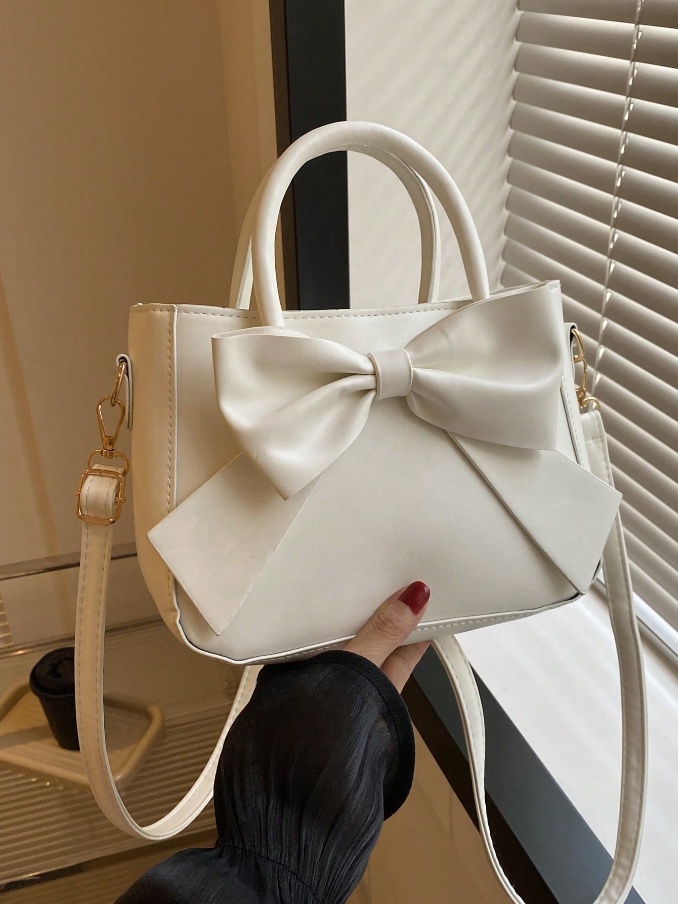 Sac À Main Décoré D'un Nœud Luxueux - Sac À Main À Double Poignée Pour Femmes, Petit Sac Bandoulière Pour Femme À La Mode - 26036033