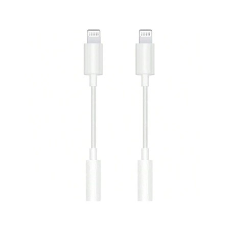 1/2 Pack Adaptateur de prise casque Lightning To 3,5 mm, câble audio auxiliaire convertisseur pour écouteurs écouteurs compatible avec IPhone 14 13 12 12 Pro11 XR XS X 8 7 IPad IPod - 33406348