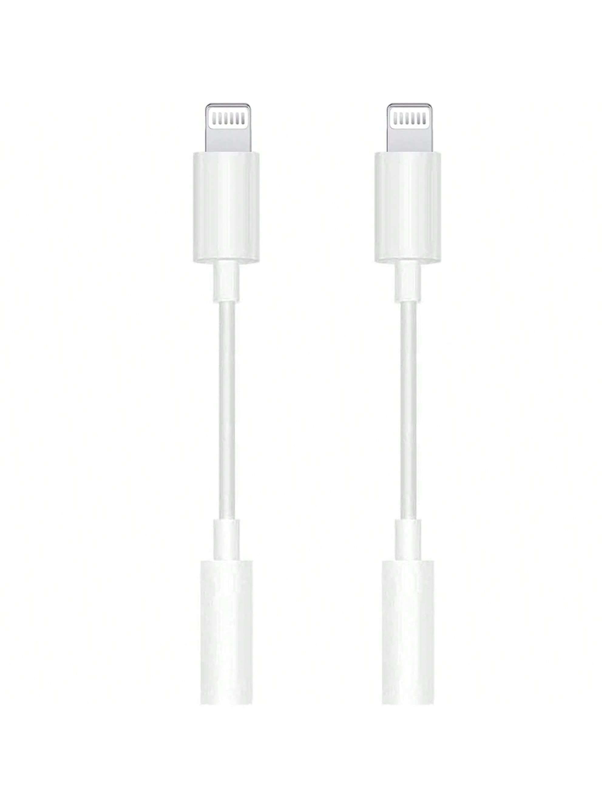 1/2 Pack Adaptateur de prise casque Lightning To 3,5 mm, câble audio auxiliaire convertisseur pour écouteurs écouteurs compatible avec IPhone 14 13 12 12 Pro11 XR XS X 8 7 IPad IPod - 33406348