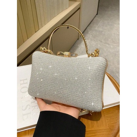 Sac à main de luxe de haute qualité avec strass et boîte à maquillage - 37107667