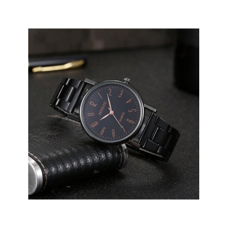 1 pièce Montre à quartz simple pour homme, bracelet en acier de mode, montre de poignet décontractée avec cadran à chiffres arabes, idéale pour un port quotidien et comme cadeau - 36815322