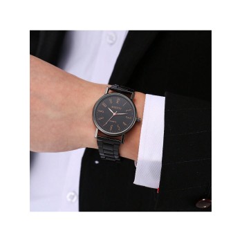 1 pièce Montre à quartz simple pour homme, bracelet en acier de mode, montre de poignet décontractée avec cadran à chiffres arabes, idéale pour un port quotidien et comme cadeau - 36815322