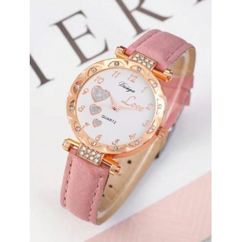 Ensemble de montre et bijoux papillon pour filles, 6 pièces, montre à quartz avec strass, cadeau pour enfants - 28106090