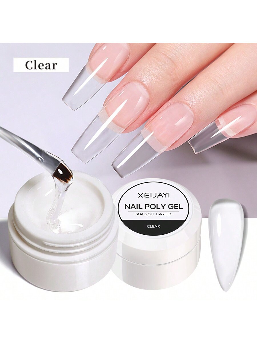 1 Pièce Gel De Construction Dur Transparent Pour Les Ongles, Gel D'extension Pour Les Ongles, Gel De Sculpture Pour Les Ongles Non Collant, Gel D'exte nforcement Des Ongles Et D'art Des Ongles - 23048477