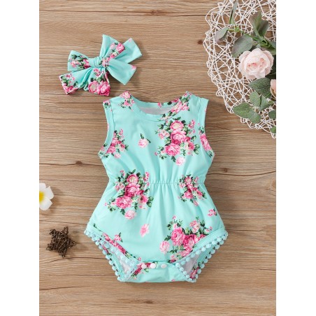 Body De Bébé Fille Imprimé Floral Avec Bandeau - 3144660