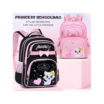 Nouveau sac d\"école pour enfants pour les filles des écoles primaires de 1ère à 6ème année âgées de 6 à 12 ans, mignon sac à bandoulière imperméable et léger de filles de chaton rouge Net. - 26265439