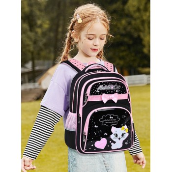 Nouveau sac d\"école pour enfants pour les filles des écoles primaires de 1ère à 6ème année âgées de 6 à 12 ans, mignon sac à bandoulière imperméable et léger de filles de chaton rouge Net. - 26265439