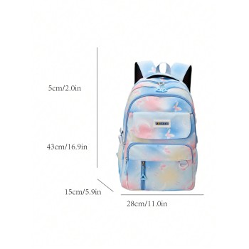 1 pièce Sac à dos scolaire mode garçon fille zippé, mignon, décontracté, étudiant, léger, grande capacité, adapté à un usage quotidien - 38665276