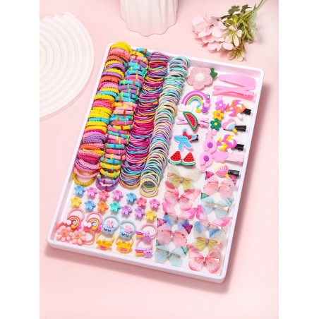 119 pièces Ensemble d'accessoires de cheveux quotidiens pour filles, clips à cheveux papillon en couleur mixte dynamique, serre-têtes élastiques, bandeaux mignons d'animaux, attaches de cheveux de base - 36893239