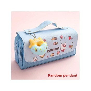 1 pièce Sac stylo de décompression mignon Donut, avec pendentif détachable inclus (sélectionné aléatoirement) - idéal pour le soulagement du stress et l'apprentissage facile - 37400706