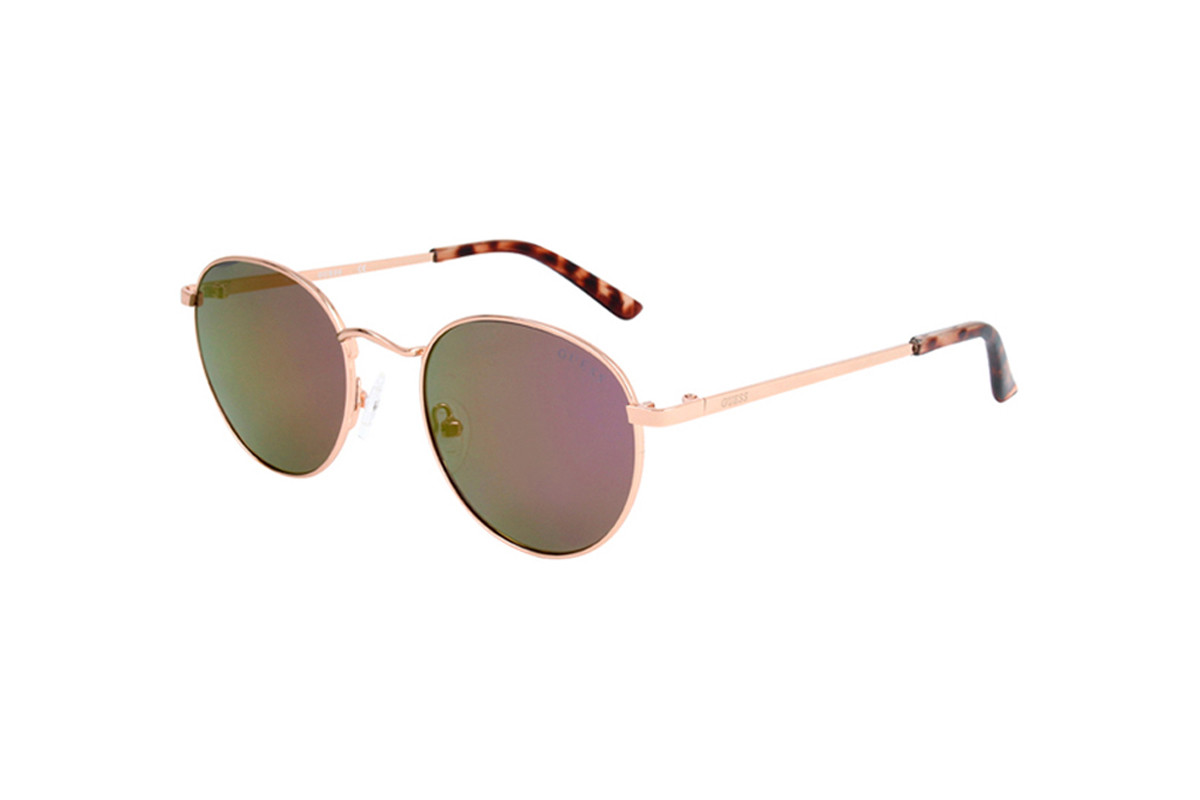 Lunettes de soleil femme - Catégorie 3 - Doré rose et marron - Guess - 02 - 32402023