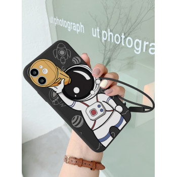 1 pièce Coque d'astronaute en Tpu avec imprimé télescope avec dragonne compatible avec iPhone 11, 12, 13, 14, 15, 15PRO, 15PLUS, 15PROMAX et Samsung compatible avec iPhone 15/15Plus/15Pro/15Promax - 3343460