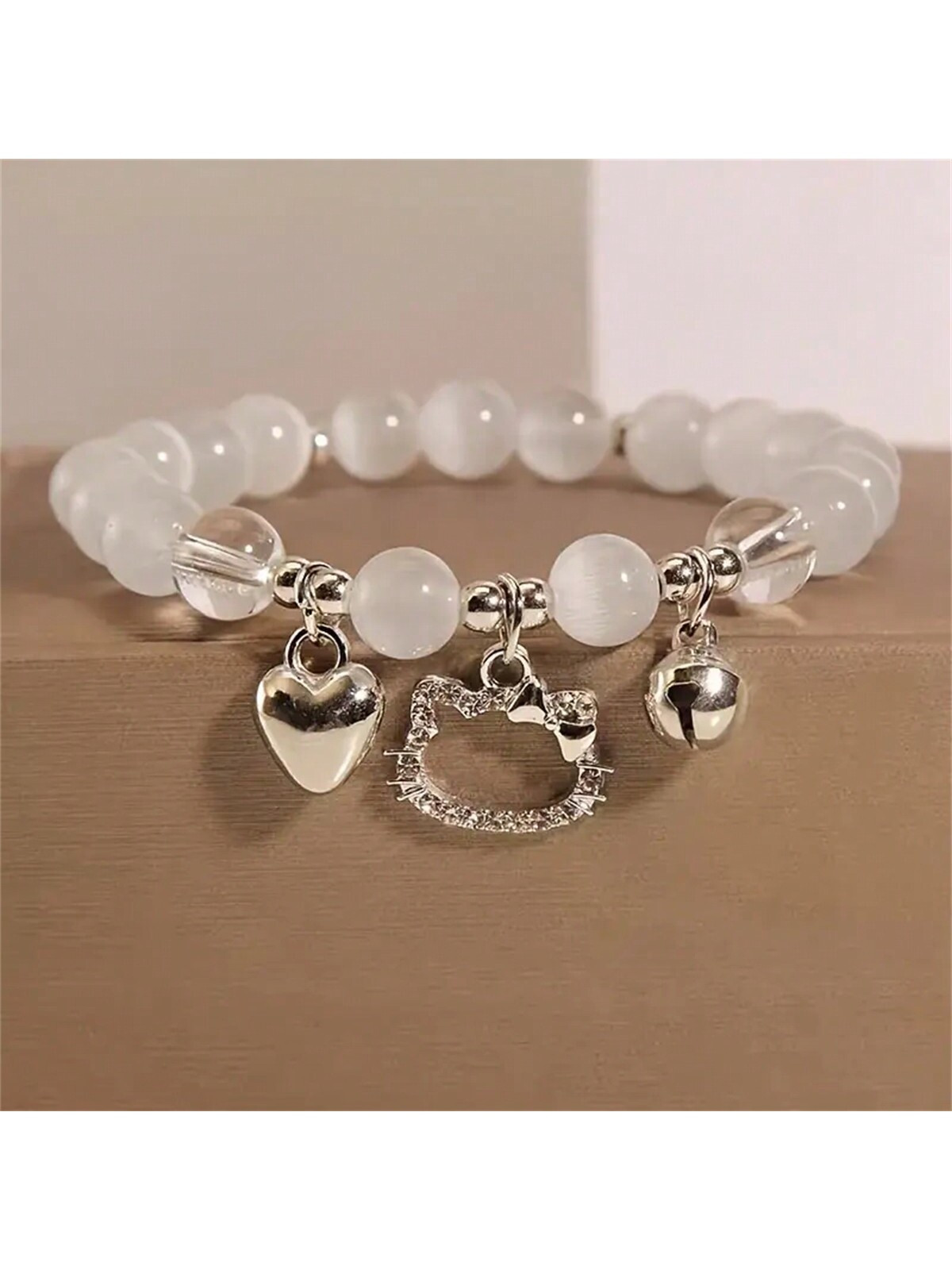 1 Pièce Bracelet De Cloche De Chat Pour Les Filles, Bracelet D'amitié Fait Main En Perles, Cadeau Pour Les Filles - 27943845