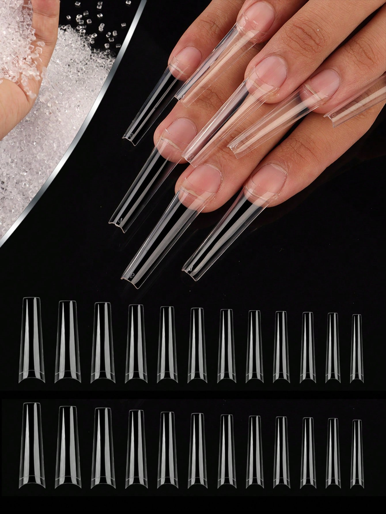 120 pièces/sac Ongles en forme de cercueil Longs Ongles carrés faux ABS Faux ongles Outils d'art d'ongle de Salon de Manucure Ongles pressés Fournitures d'ongles - 28784815