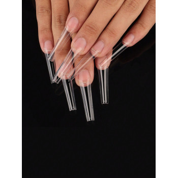 120 pièces/sac Ongles en forme de cercueil Longs Ongles carrés faux ABS Faux ongles Outils d'art d'ongle de Salon de Manucure Ongles pressés Fournitures d'ongles - 28784815