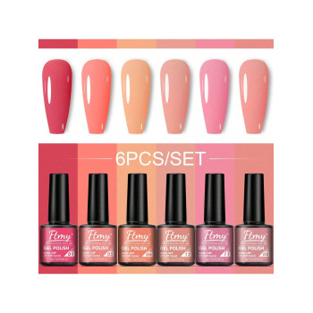 Ensemble De Vernis À Ongles En Gel 6 Pièces Ftmy, Kit De Vernis En Gel De 6 Couleurs Avec Couche De Base, Pas De Couche De Finition Sans Essuyage, Cou deaux Des Femmes - 28330106