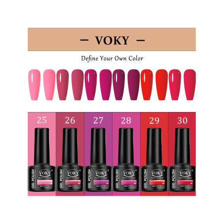 6 Pcs Voky Nouvelle Arrivée 7ml Gel De Vernis À Ongles De Couleur Unie, Gel Uv Led Soak Off Pour Les Ongles, Kit De Vernis À Ongles Avec Enveloppement nucure Ou Le Bricolage À La Maison Ou Comme Cadeau D'anniversaire - 25305931