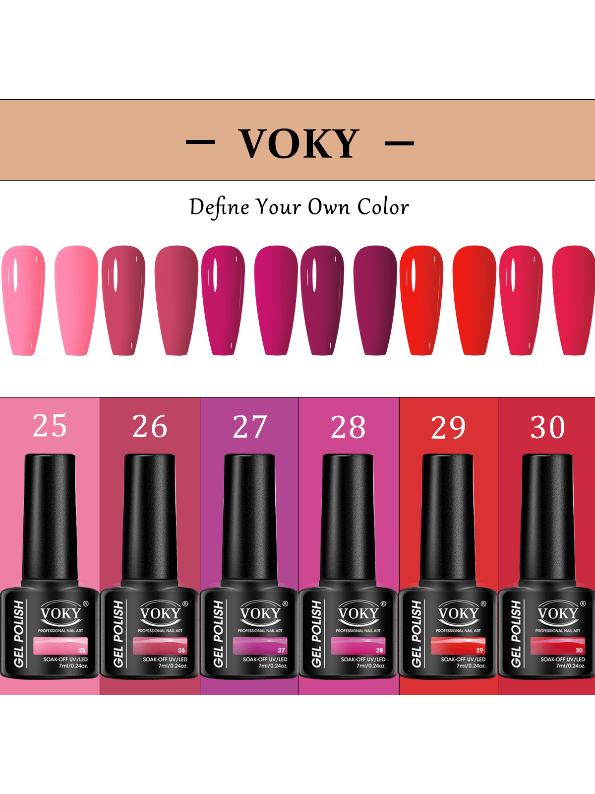 6 Pcs Voky Nouvelle Arrivée 7ml Gel De Vernis À Ongles De Couleur Unie, Gel Uv Led Soak Off Pour Les Ongles, Kit De Vernis À Ongles Avec Enveloppement nucure Ou Le Bricolage À La Maison Ou Comme Cadeau D'anniversaire - 25305931