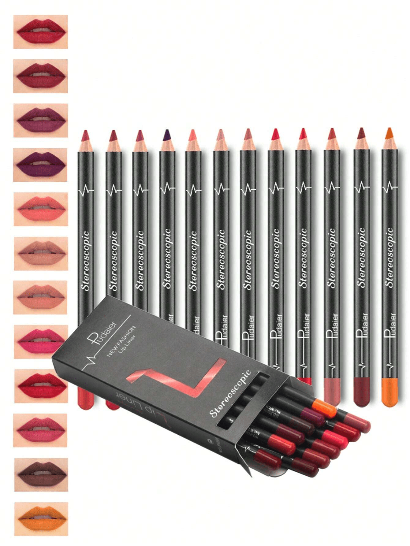 12 ensembles de crayons à lèvres mat crémeux haute couleur, crayons doux naturellement imperméables pour un maquillage des lèvres longue durée, ensemb de coffrets cadeaux de brillant à lèvres pour filles et femmes pour un usage quotidien/voyage/fête/travail - 40033572